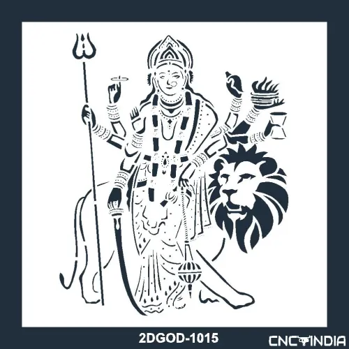 2DGOD-1015 Shri Durga Mata Vector DXF EPS File Download