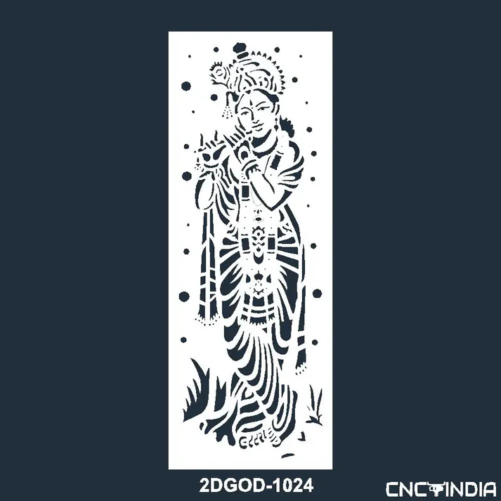 2DGOD-1024 Shri Krishna Vector DXF EPS File Download