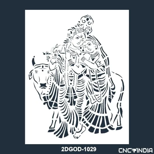 2DGOD-1029 Shri Radha Krishna Vector DXF EPS File Download