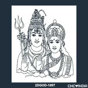 2DGOD-1097 Shri Shiv Parvati Mata Vector DXF EPS File Download