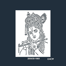 2DGOD-1083 Shri Krishna Vector DXF EPS File Download