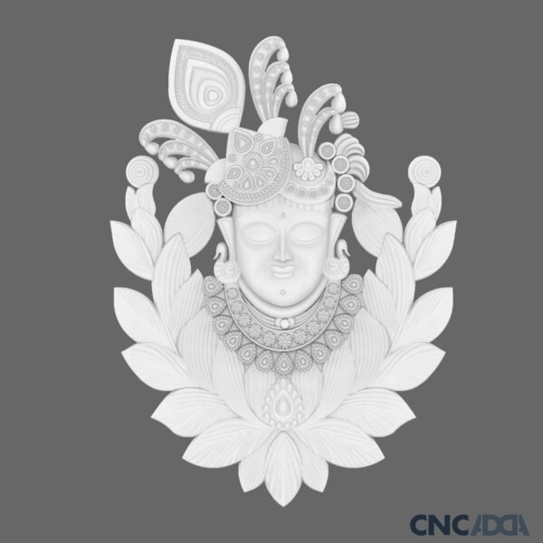 3DGOD-1106 Shreenath ji Face 3D CNC Model Artcam Relief & STL Download CNCadda.in - Image 2