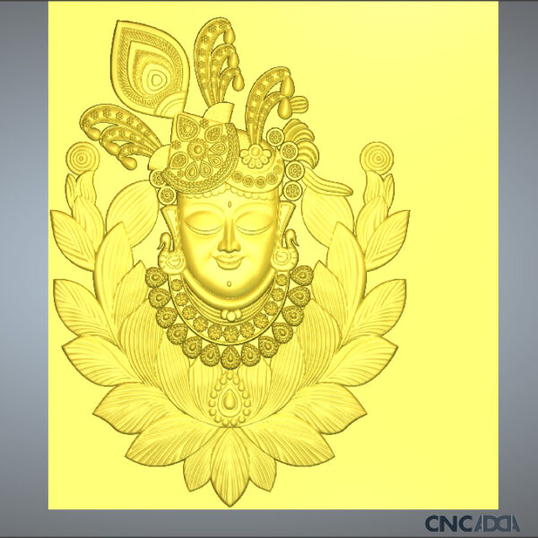 3DGOD-1106 Shreenath ji Face 3D CNC Model Artcam Relief & STL Download CNCadda.in - Image 4