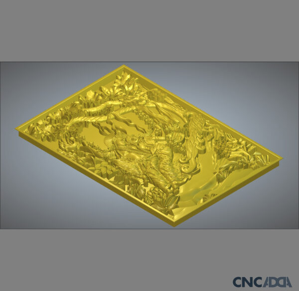3DGOD-1107 Radha Krishna ji in Jhula with tree Face 3D CNC Model Artcam Relief & STL Download CNCadda.in - Image 4