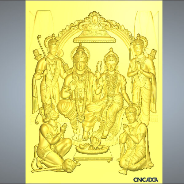 3DGOD-1108 Ram Darbar Face 3D CNC Model Artcam Relief & STL Download CNCadda.in - Image 2