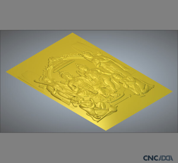 3DGOD-1108 Ram Darbar Face 3D CNC Model Artcam Relief & STL Download CNCadda.in - Image 4