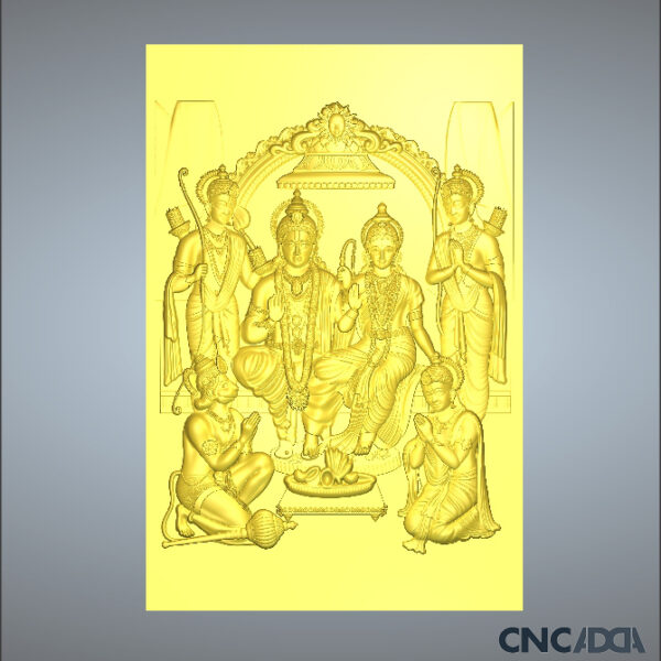 3DGOD-1108 Ram Darbar Face 3D CNC Model Artcam Relief & STL Download CNCadda.in - Image 3