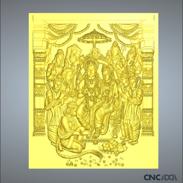 3DGOD-1109 Ram Darbar Face 3D CNC Model Artcam Relief & STL Download CNCadda.in - Image 2