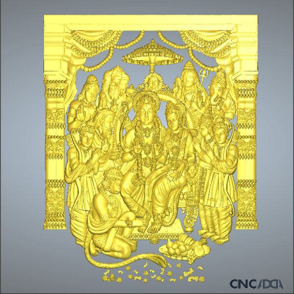 3DGOD-1109 Ram Darbar Face 3D CNC Model Artcam Relief & STL Download CNCadda.in - Image 3