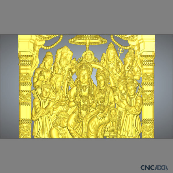 3DGOD-1109 Ram Darbar Face 3D CNC Model Artcam Relief & STL Download CNCadda.in - Image 5
