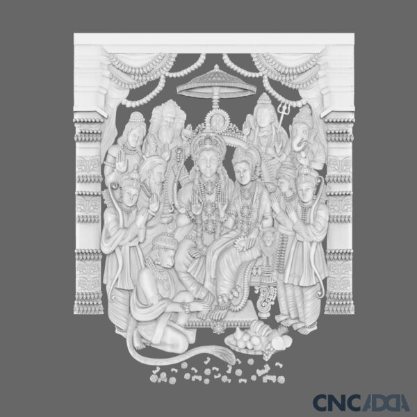 3DGOD-1109 Ram Darbar Face 3D CNC Model Artcam Relief & STL Download CNCadda.in