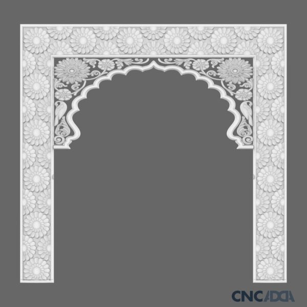 3DTMRB-1004 3D Temple Mehrab For Mandir Design Stl & Relief Download CNCadda.in