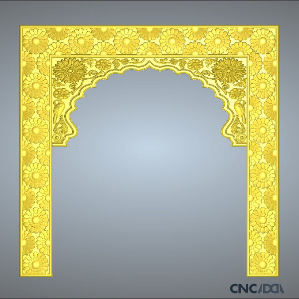 3DTMRB-1004 3D Temple Mehrab For Mandir Design Stl & Relief Download CNCadda.in - Image 2