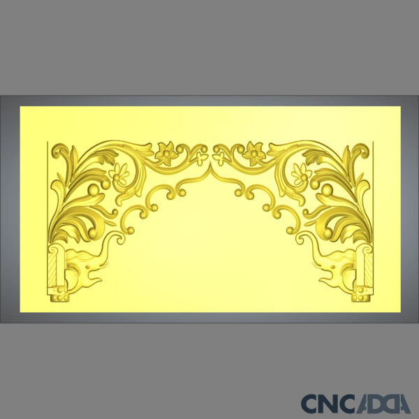 3DTMRB-1005 3D Temple Mehrab For Mandir Design Stl & Relief Download CNCadda.in - Image 2