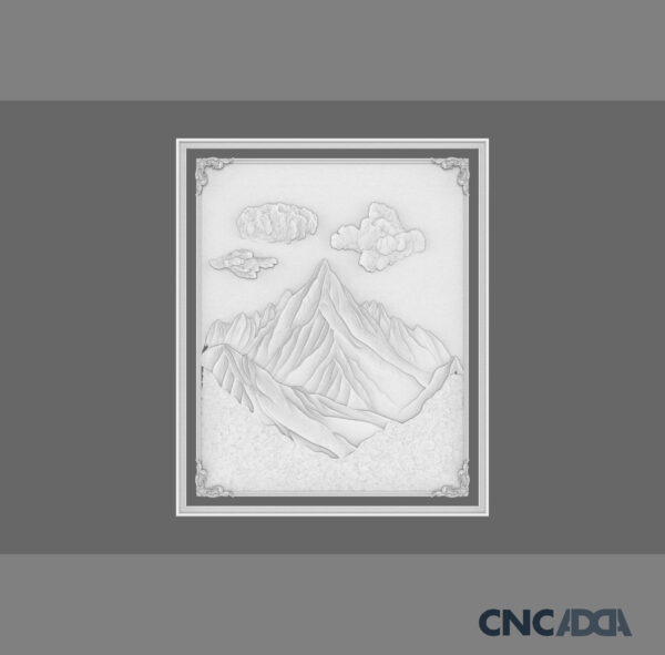 3DWD-1113 Wall Decor Mountain Design CNC 3D Model Artcam Relief & STL File Download CNCadda.in - Image 2