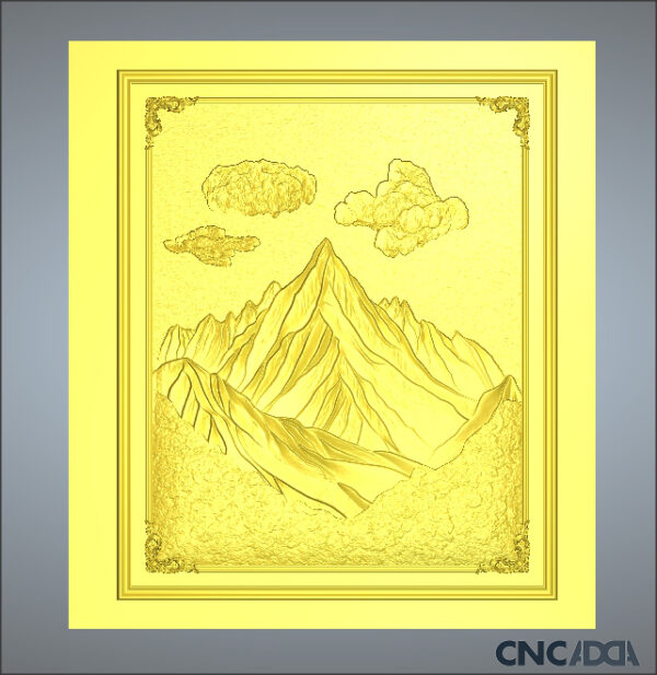 3DWD-1113 Wall Decor Mountain Design CNC 3D Model Artcam Relief & STL File Download CNCadda.in - Image 3