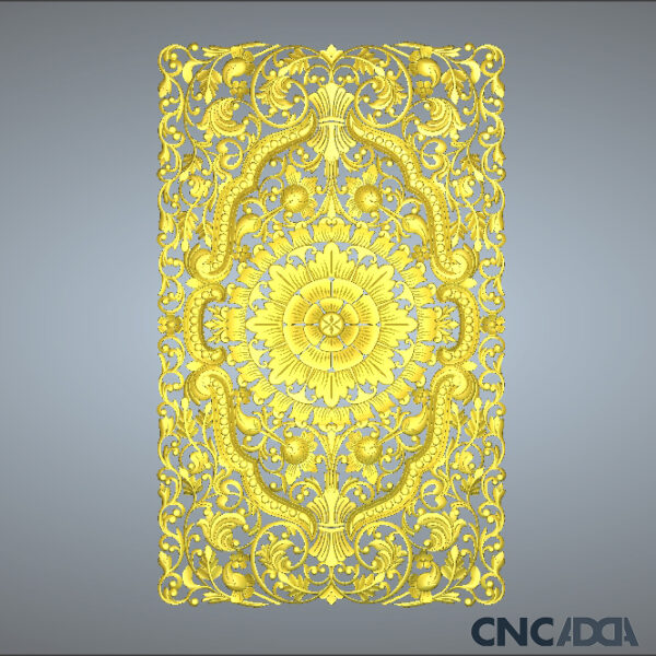 3DDECL-1004 Decorative Floral Wine Flower CNC 3D Model Relief And STL Download CNCadda.Com - Image 3
