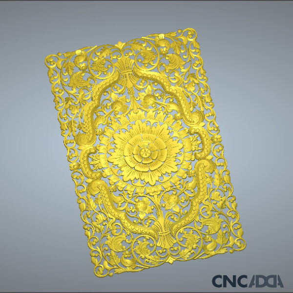 3DDECL-1004 Decorative Floral Wine Flower CNC 3D Model Relief And STL Download CNCadda.Com - Image 4