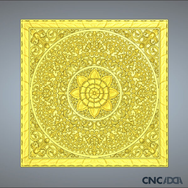 3DDSQ-1050 Square CNC Design 3D Model Artcam Relief Square File And STL Download CNCadda.Com - Image 2