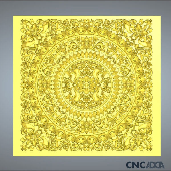 3DDSQ-1052 Square CNC Design 3D Model Artcam Relief Square File And STL Download CNCadda.Com - Image 2