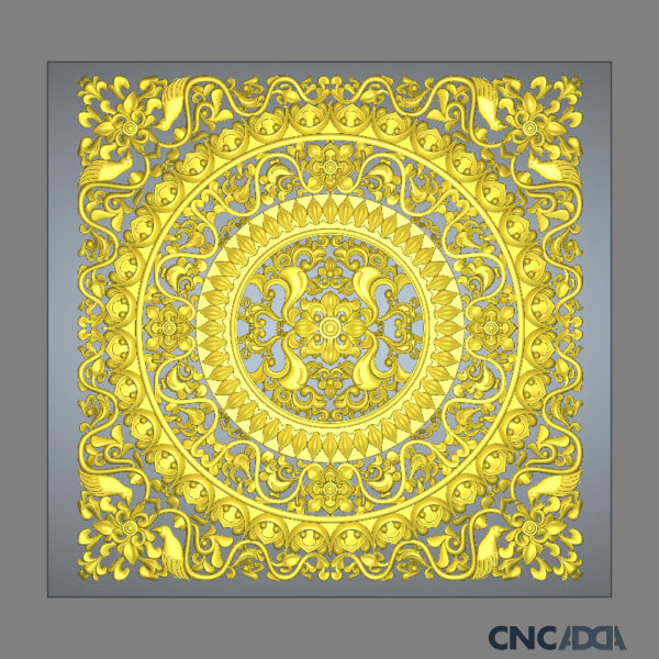 3DDSQ-1052 Square CNC Design 3D Model Artcam Relief Square File And STL Download CNCadda.Com - Image 3