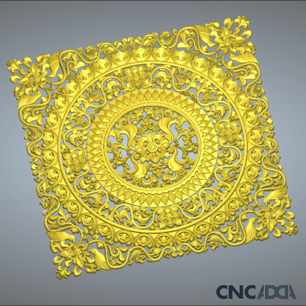 3DDSQ-1052 Square CNC Design 3D Model Artcam Relief Square File And STL Download CNCadda.Com - Image 4