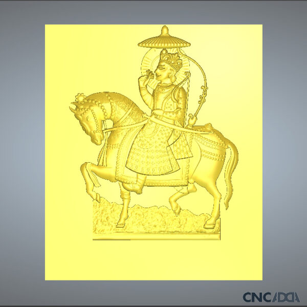 3DGOD-1113 Tejaji Maharaj 3D CNC Model Artcam Relief & STL Download CNCadda.in - Image 2