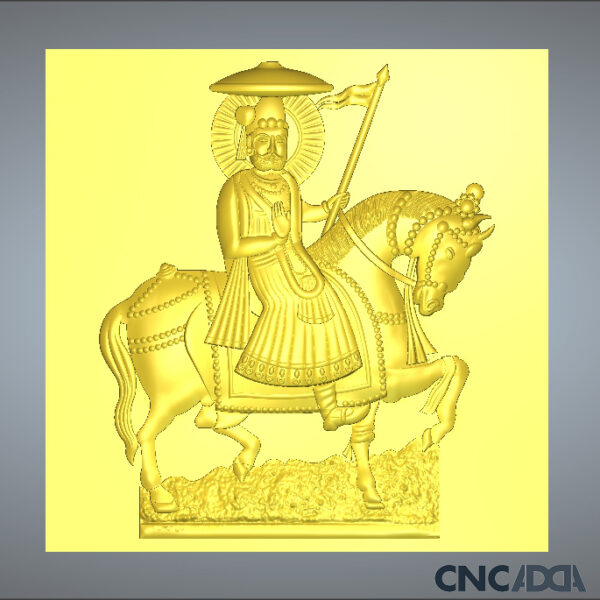 3DGOD-1114 Ramdev pir baba 3D CNC Model Artcam Relief & STL Download CNCadda.Com - Image 2