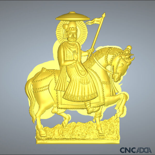 3DGOD-1114 Ramdev pir baba 3D CNC Model Artcam Relief & STL Download CNCadda.Com - Image 3