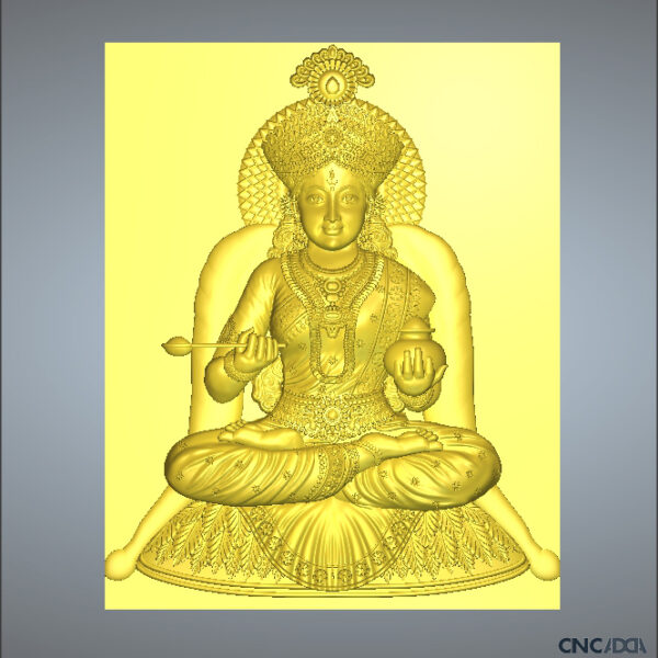 3DGOD-1116 Swaminarayan ji 3D CNC Model Artcam Relief & STL Download CNCadda.Com - Image 2