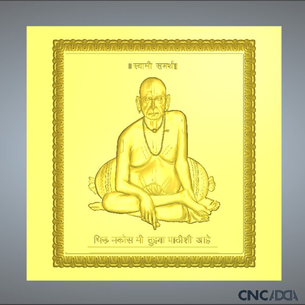 3DGOD-1117 Swami Samarth ji 3D CNC Model Artcam Relief & STL Download CNCadda.Com - Image 2