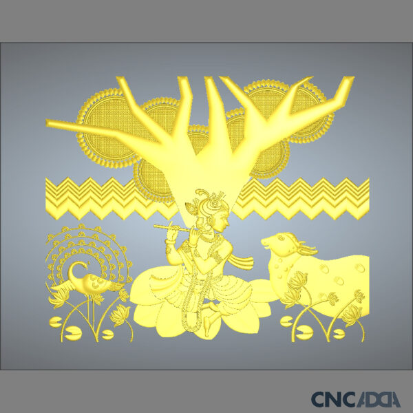 3DGOD-1118 Krishna ji 3D CNC Model Artcam Relief & STL Download CNCadda.Com - Image 3
