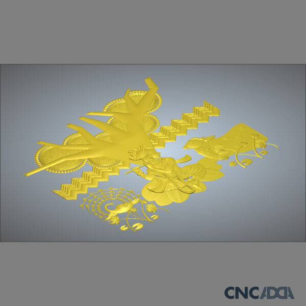 3DGOD-1118 Krishna ji 3D CNC Model Artcam Relief & STL Download CNCadda.Com - Image 5