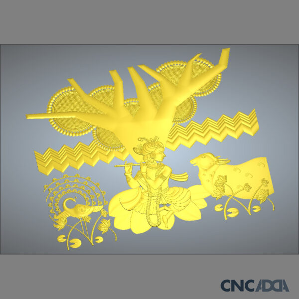 3DGOD-1118 Krishna ji 3D CNC Model Artcam Relief & STL Download CNCadda.Com - Image 4