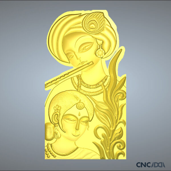 3DGOD-1119 Krishna ji 3D CNC Model Artcam Relief & STL Download CNCadda.Com - Image 3