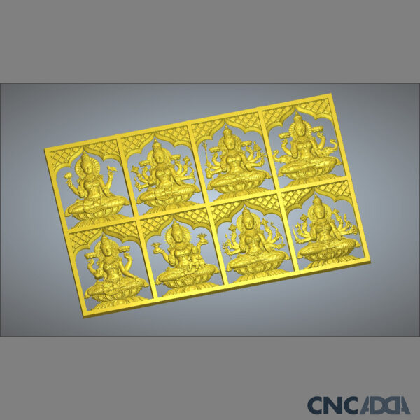 3DGOD-1120 Ashta Lakshmi ji 3D CNC Model Artcam Relief & STL Download CNCadda.Com - Image 4