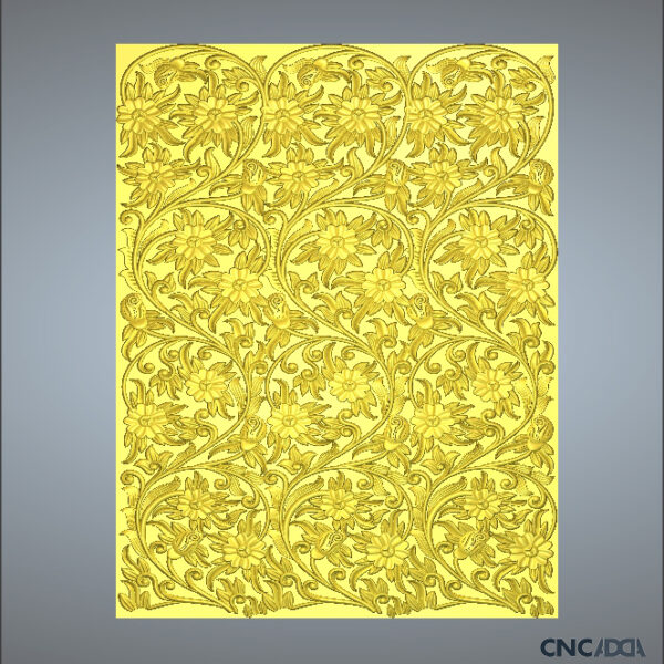 3DLFTR-1052 3D Flower Pattern STL & Relief File Download CNCadda.Com - Image 2