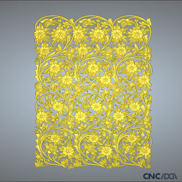 3DLFTR-1052 3D Flower Pattern STL & Relief File Download CNCadda.Com - Image 3
