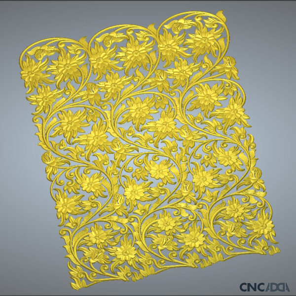 3DLFTR-1052 3D Flower Pattern STL & Relief File Download CNCadda.Com - Image 4