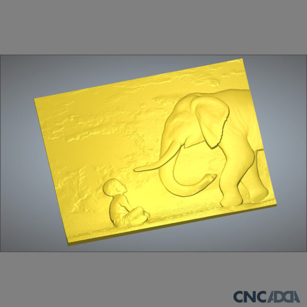 3DWD-1116 Wall Decor Elephant Design CNC 3D Model Artcam Relief & STL File Download CNCadda.Com - Image 3