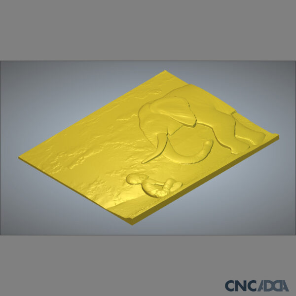 3DWD-1116 Wall Decor Elephant Design CNC 3D Model Artcam Relief & STL File Download CNCadda.Com - Image 4