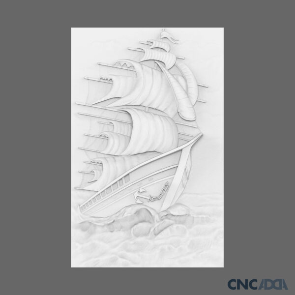 3DWD-1118 Wall Decor Sail Design CNC 3D Model Artcam Relief & STL File Download CNCadda.Com - Image 3