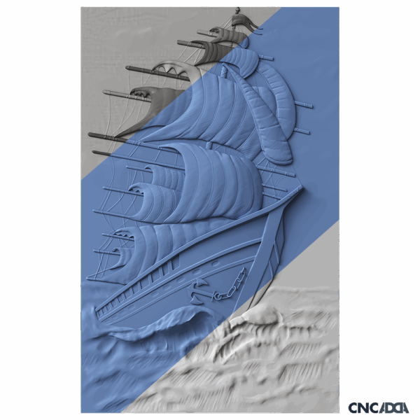 3DWD-1118 Wall Decor Sail Design CNC 3D Model Artcam Relief & STL File Download CNCadda.Com - Image 2
