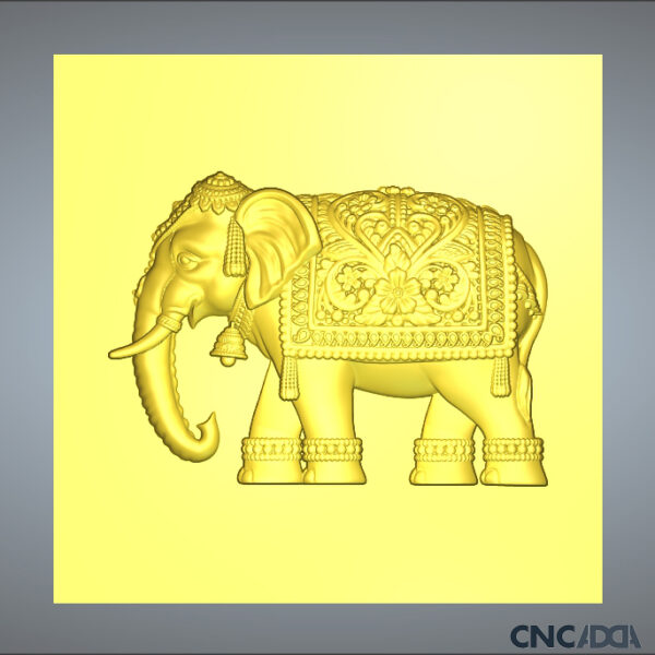ANML-1025 Elephants 3D Vector CNC Model Artcam Relief & STL File Download CNCadda.com - Image 2