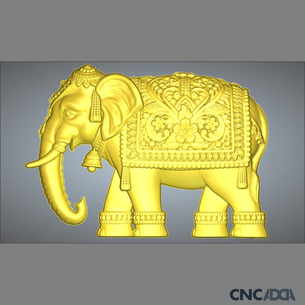 ANML-1025 Elephants 3D Vector CNC Model Artcam Relief & STL File Download CNCadda.com - Image 3