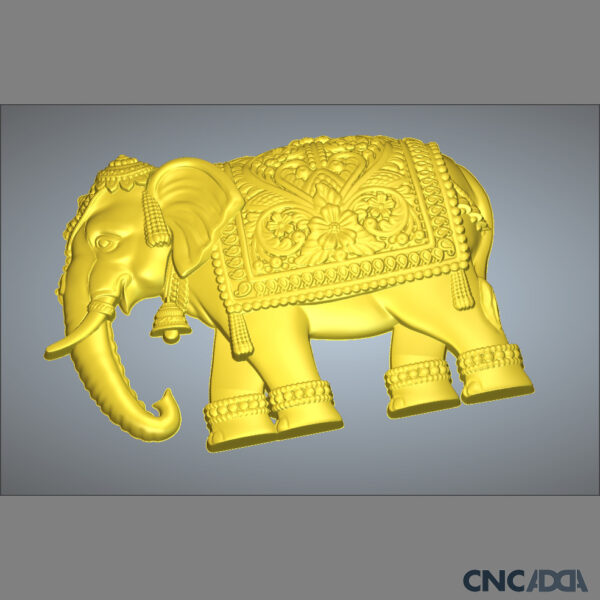 ANML-1025 Elephants 3D Vector CNC Model Artcam Relief & STL File Download CNCadda.com - Image 4