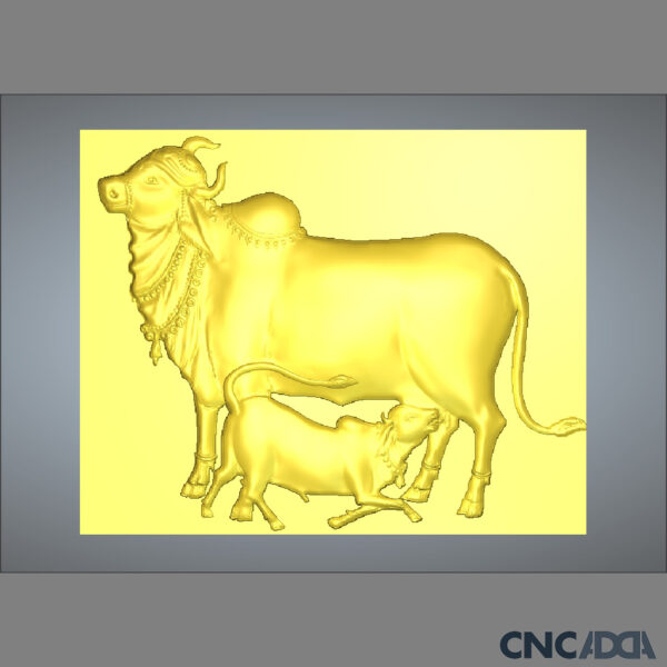 ANML-1026 Cow 3D Model CNC Model Artcam Relief & STL File Download CNCadda.com - Image 2