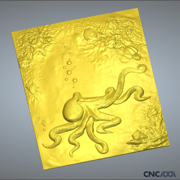 ANML-1027 Kraken (Octopus) 3D Model CNC Model Artcam Relief & STL File Download CNCadda.Com - Image 7
