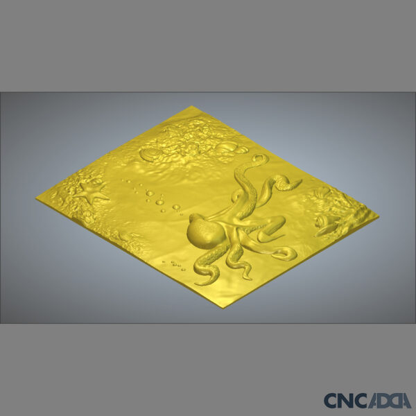 ANML-1027 Kraken (Octopus) 3D Model CNC Model Artcam Relief & STL File Download CNCadda.Com - Image 8